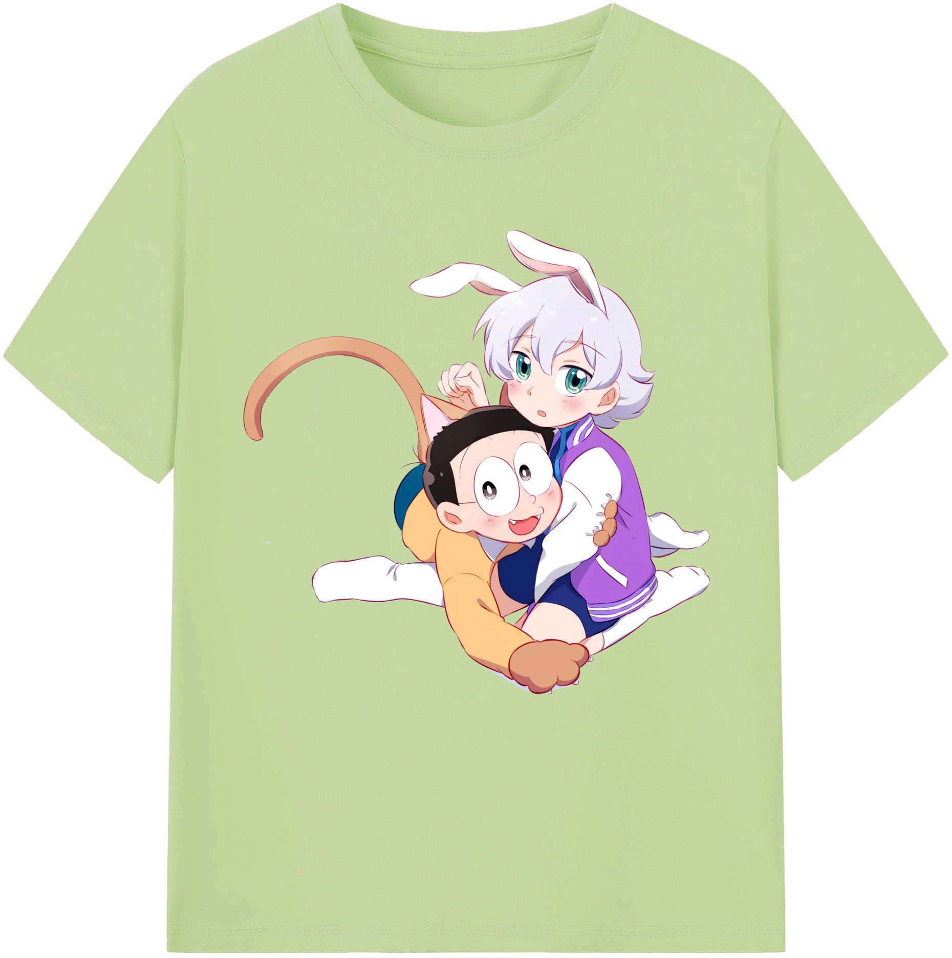 （画像用） ドラえもん 野比 のび太 Doraemon Nobita Nobi 綿100％半袖Tシャツ（フロントプリント）